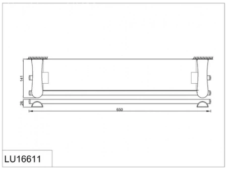 Полка стеклянная с бортиком RUSH Luson LU16611